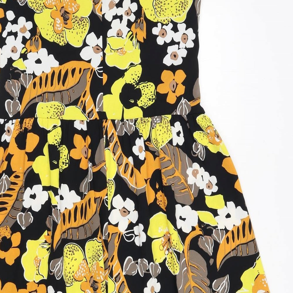 Autograph Womens Multicoloured Floral Polyester Fit & Flare Size 6 V-Neck Pullover