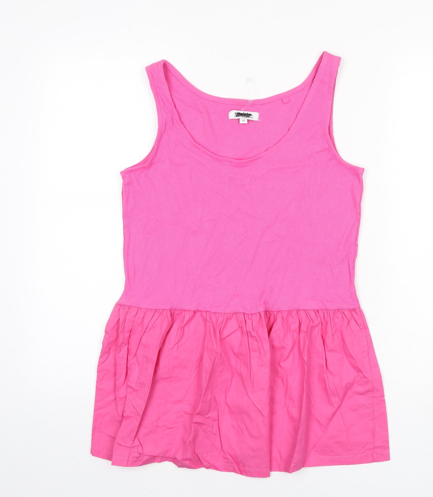 Womens UK Size 12 Simply Be Pink Basic Tank