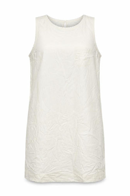 Marks and Spencer Womens Ivory Linen Sheath Size 12 Round Neck Button