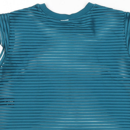 & Other Stories Womens Green Striped Polyester Cropped T-Shirt Size 12 Round Neck