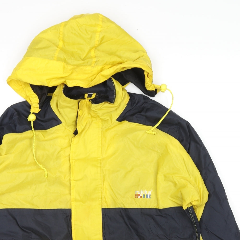 Rukka Girls Yellow Colourblock Jacket Size 11-12 Years Zip - Age 11-13 Years