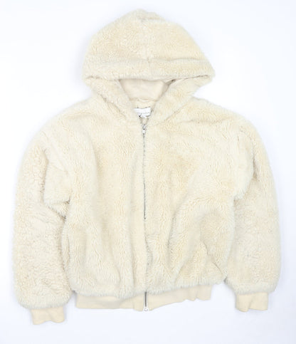 Topshop Womens Beige Jacket Size XS Zip - Size XS/S