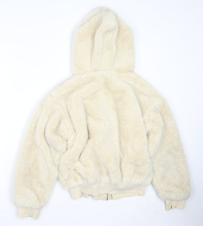 Topshop Womens Beige Jacket Size XS Zip - Size XS/S