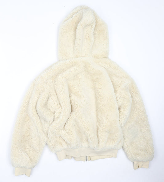 Topshop Womens Beige Jacket Size XS Zip - Size XS/S