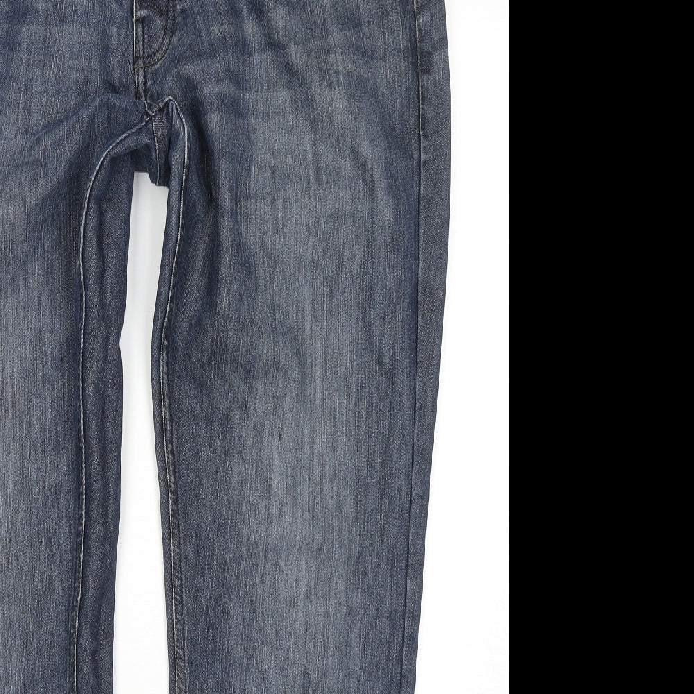 NEXT Womens Blue Cotton Straight Jeans Size 38 in L33 in Regular Zip