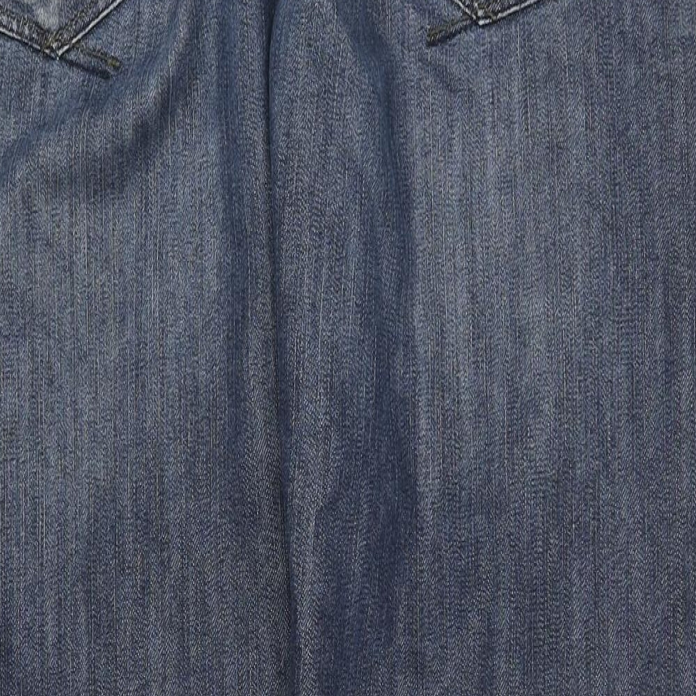 NEXT Womens Blue Cotton Straight Jeans Size 38 in L33 in Regular Zip