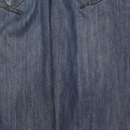 NEXT Womens Blue Cotton Straight Jeans Size 38 in L33 in Regular Zip