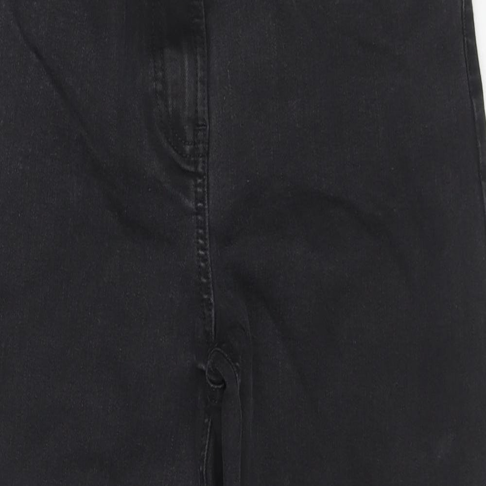 NEXT Womens Black Cotton Skinny Jeans Size 10 L21 in Regular Zip