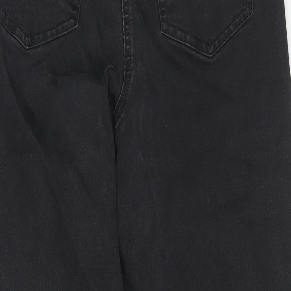NEXT Womens Black Cotton Skinny Jeans Size 10 L21 in Regular Zip