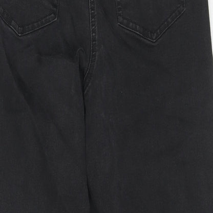 NEXT Womens Black Cotton Skinny Jeans Size 10 L21 in Regular Zip