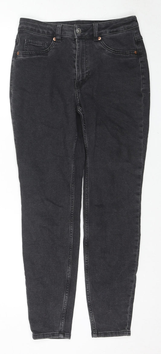 Divided by H&M Womens Black Cotton Skinny Jeans Size 10 L27 in Regular Zip