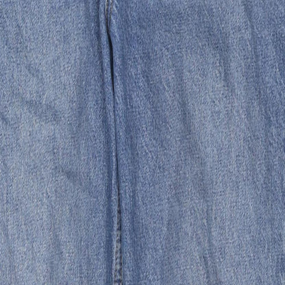 Topshop Womens Black Cotton Straight Jeans Size 16 L36 in Regular Zip