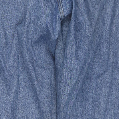 Topshop Womens Black Cotton Straight Jeans Size 16 L36 in Regular Zip