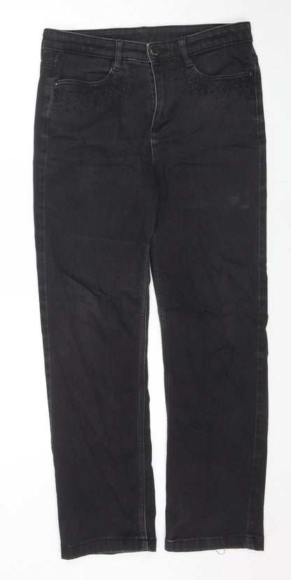 Per Una Womens Black Cotton Skinny Jeans Size 32 in L27 in Regular Zip