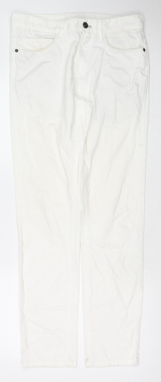Zara Womens White Cotton Skinny Jeans Size 10 L31 in Regular Zip