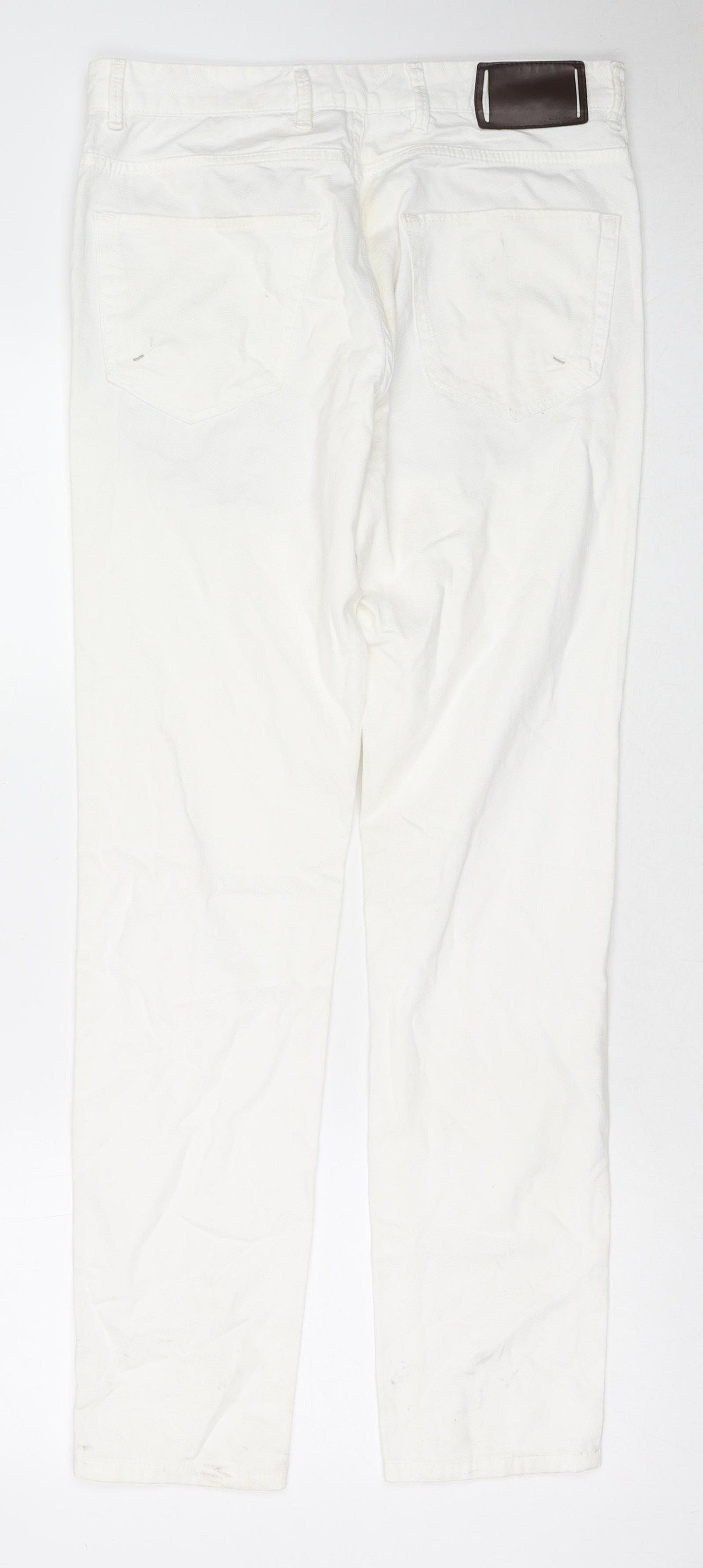 Zara Womens White Cotton Skinny Jeans Size 10 L31 in Regular Zip