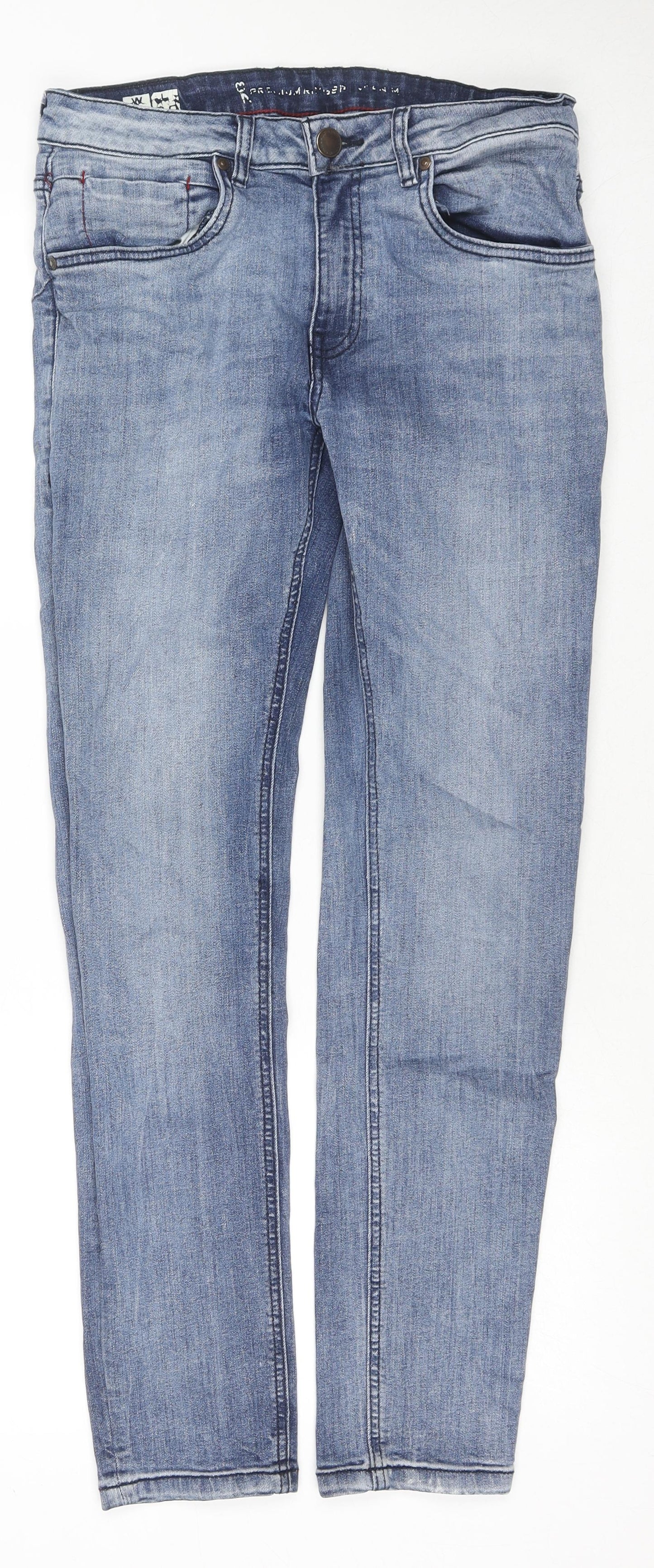 Mens UK Size 30 in Ringspun Regular Fit Skinny Blue Jeans