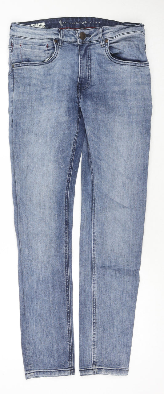 Mens UK Size 30 in Ringspun Regular Fit Skinny Blue Jeans