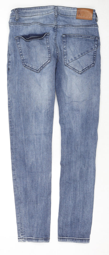 Mens UK Size 30 in Ringspun Regular Fit Skinny Blue Jeans