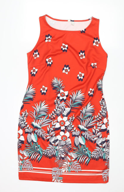 Body Flirt Womens Multicoloured Floral Polyester Bodycon Size L Round Neck Pullover