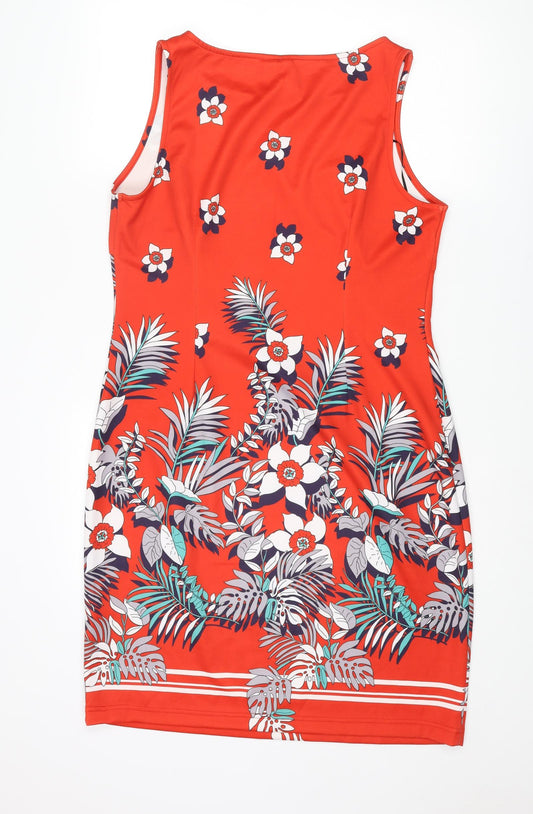 Body Flirt Womens Multicoloured Floral Polyester Bodycon Size L Round Neck Pullover