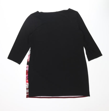 Wallis Womens Black Polyester Mini Size M Round Neck Pullover - Floral Print