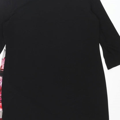 Wallis Womens Black Polyester Mini Size M Round Neck Pullover - Floral Print