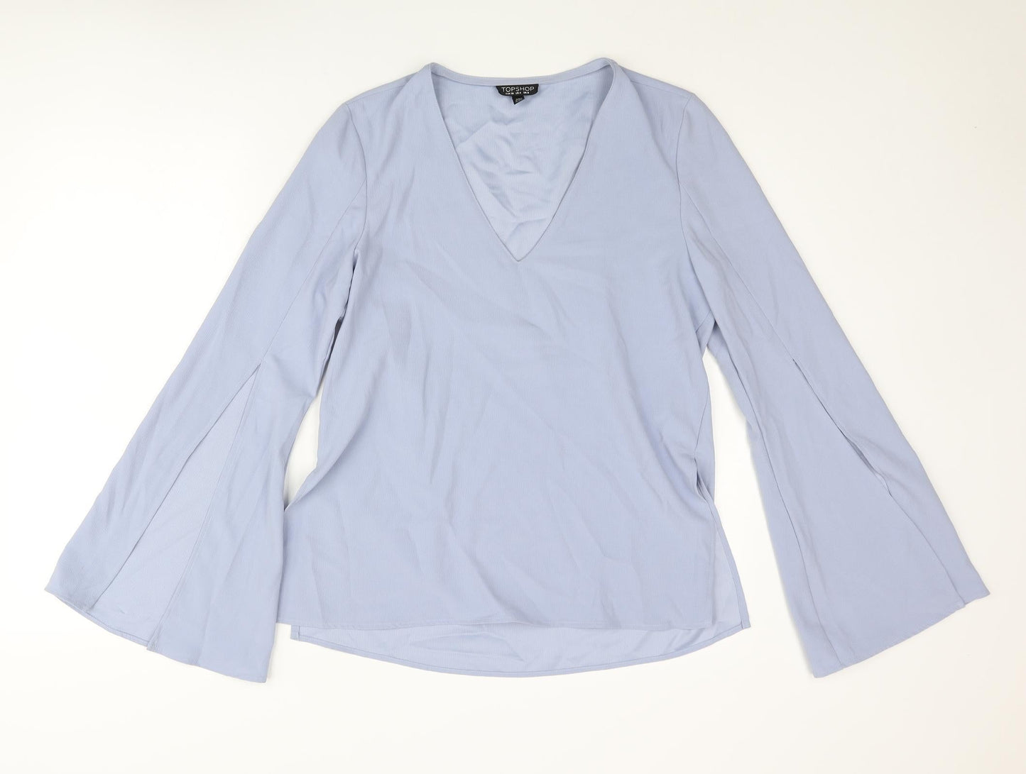 Womens UK Size 8 Topshop Blue Basic Blouse