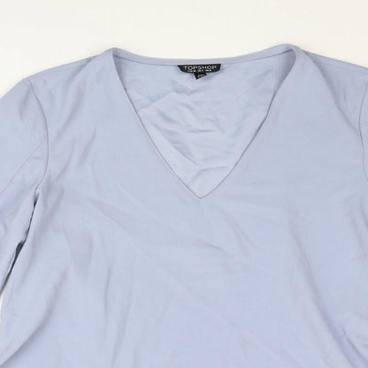 Womens UK Size 8 Topshop Blue Basic Blouse