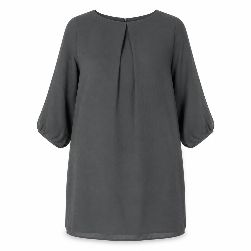 H&M Womens Grey Polyester Shift Size 10 Round Neck Zip