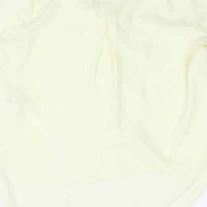 Axel Womens Yellow Polyester Basic Blouse Size 8 V-Neck - Frill