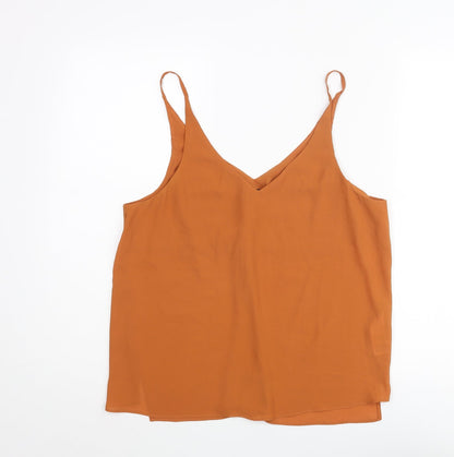 Womens UK Size 14 Topshop Orange Camisole Blouse
