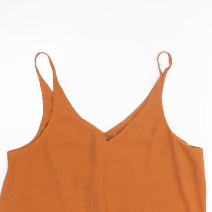 Womens UK Size 14 Topshop Orange Camisole Blouse