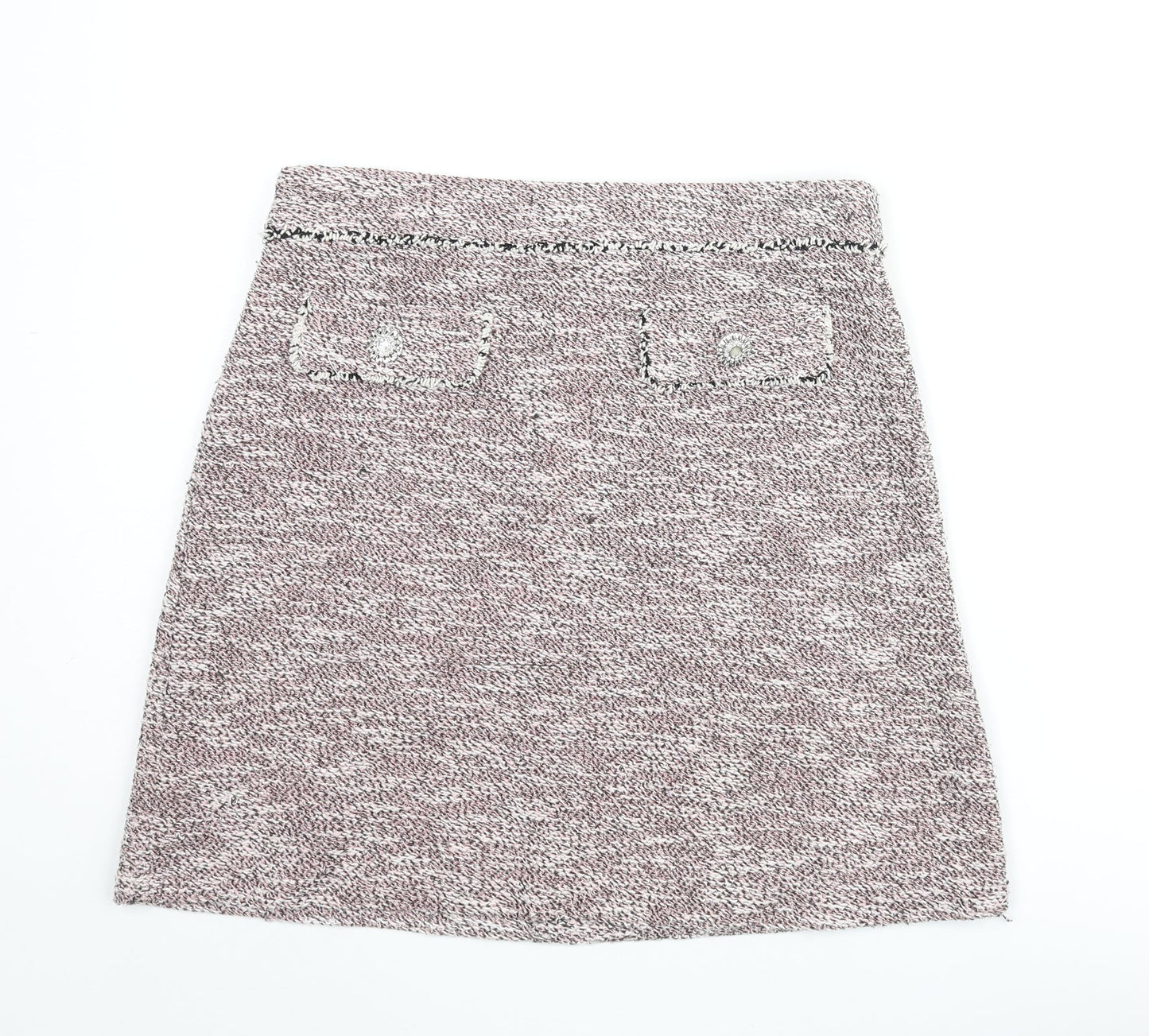 Dorothy Perkins Womens Multicoloured Polyester A-Line Skirt Size 8 Zip