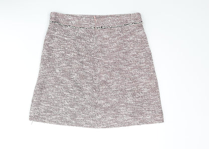 Dorothy Perkins Womens Multicoloured Polyester A-Line Skirt Size 8 Zip