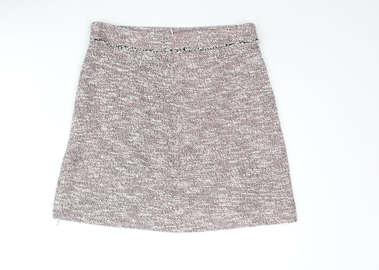 Dorothy Perkins Womens Multicoloured Polyester A-Line Skirt Size 8 Zip