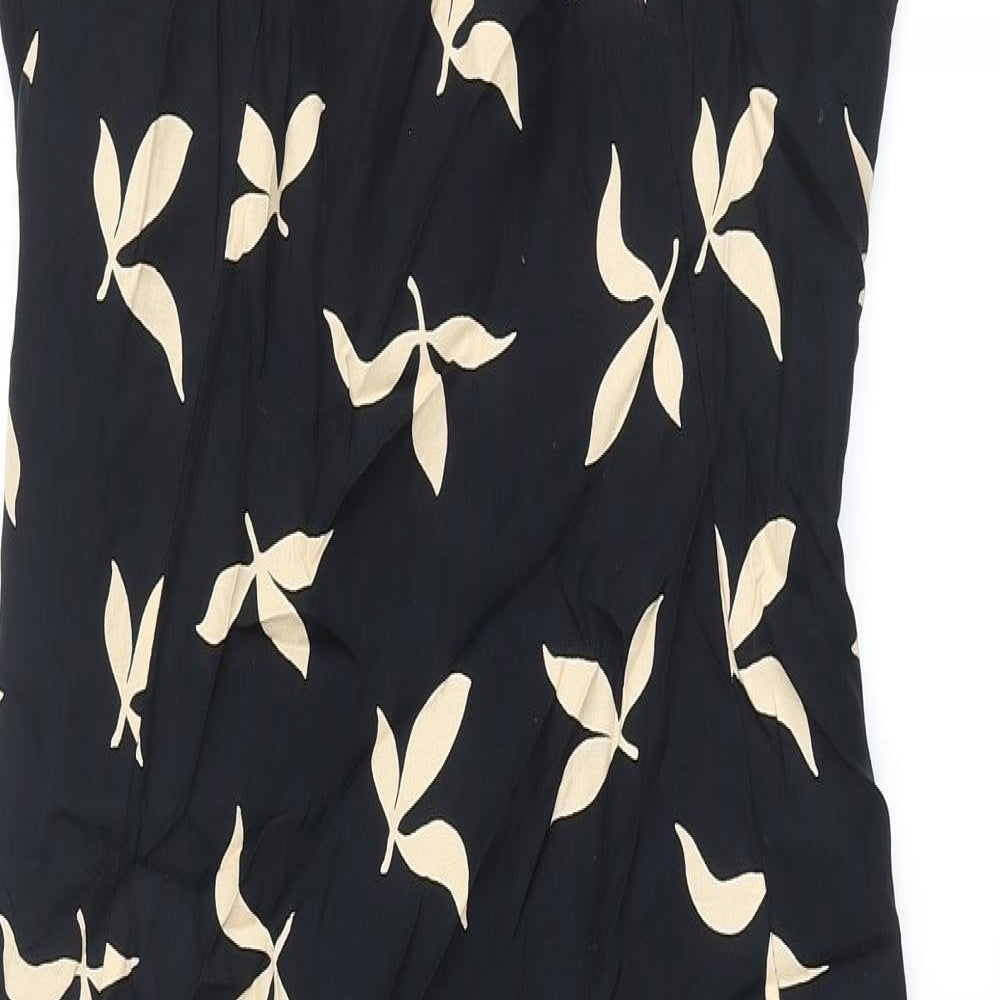 Michael H Womens Black Geometric Polyester Pencil Dress Size 10 Round Neck Zip