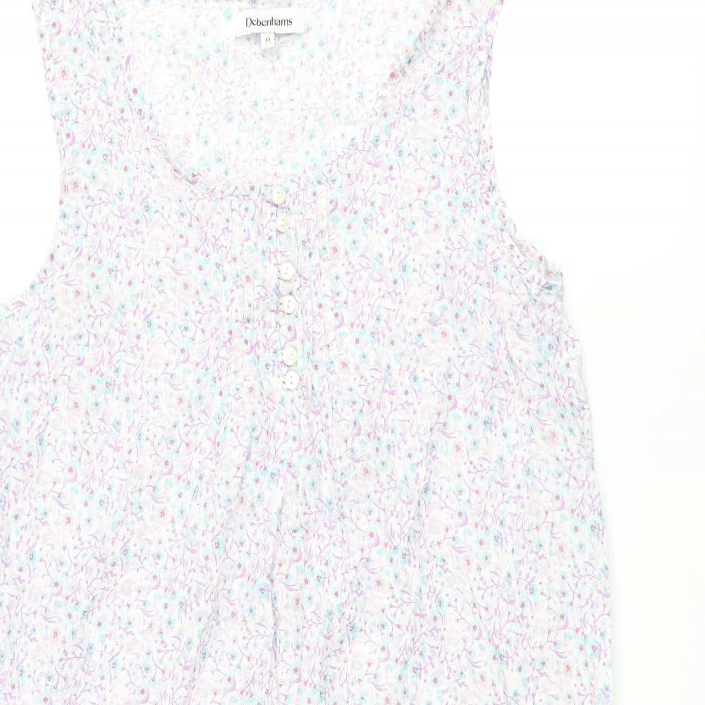 Debenams Womens Multicoloured Floral Polyester Cami Dress Size 12 Button
