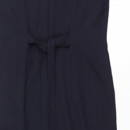 Touch of Luxury Womens Blue Polyester Pencil Dress Size 16 Round Neck Zip