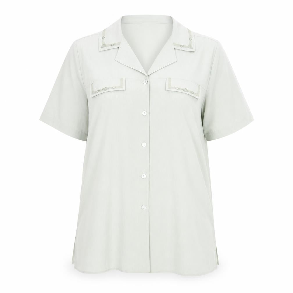 Womens UK Size 16 Berkertex Green Basic Button-Up