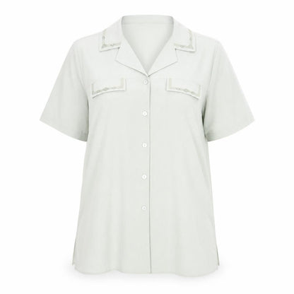Womens UK Size 16 Berkertex Green Basic Button-Up
