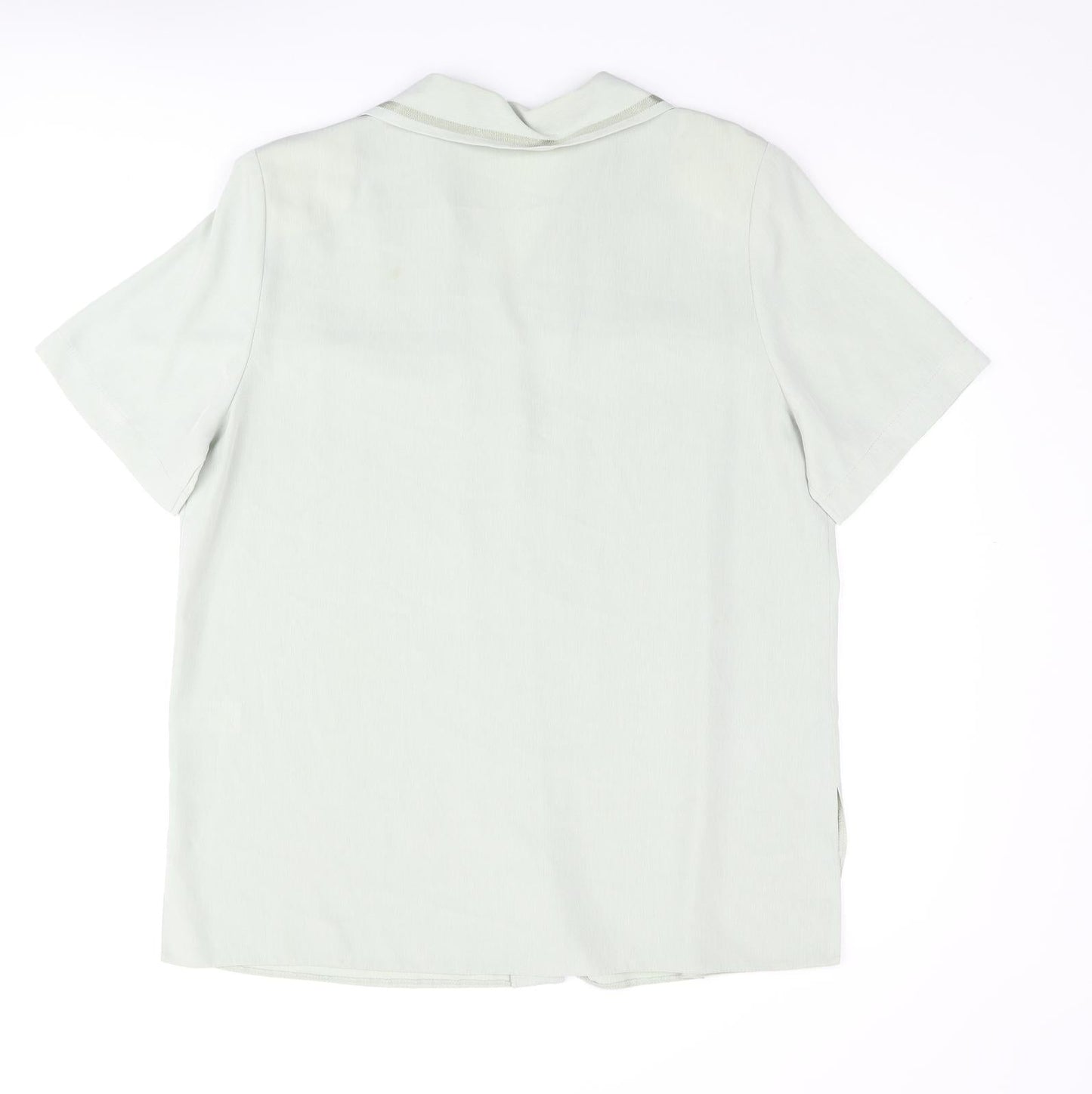 Berkertex Womens Green Polyester Basic Button-Up Size 16 Collared - Embroidered