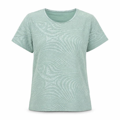 Anna Rose Womens Gold Polyester Basic T-Shirt Size L Round Neck