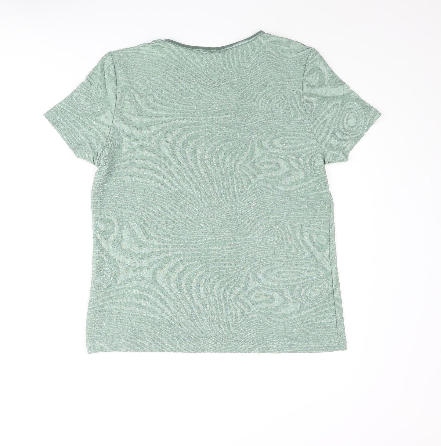Anna Rose Womens Gold Polyester Basic T-Shirt Size L Round Neck