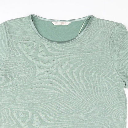 Anna Rose Womens Gold Polyester Basic T-Shirt Size L Round Neck