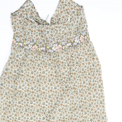H&M Womens Multicoloured Floral Cotton Mini Size 6 Halter Pullover