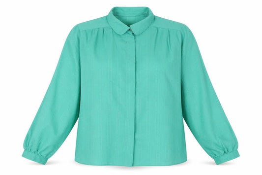Womens UK Size 16 C&A Green Basic Button-Up