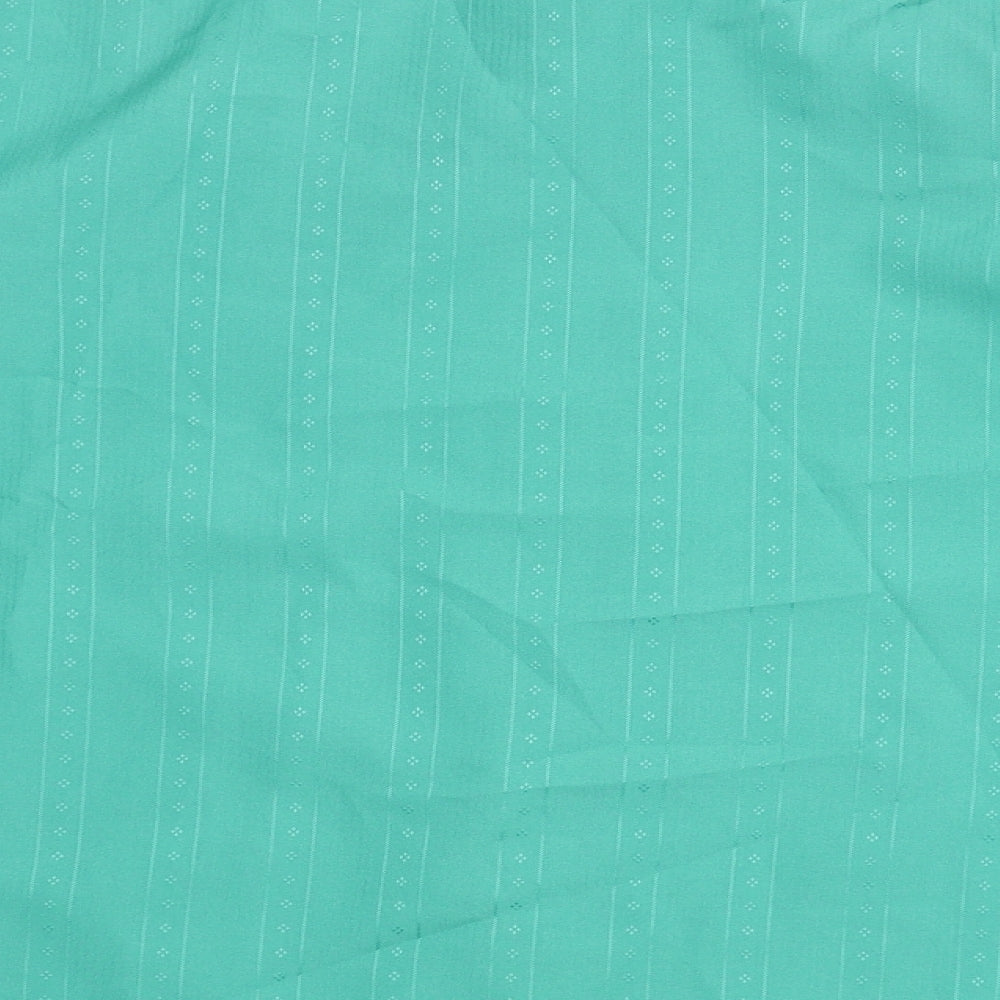 Womens UK Size 16 C&A Green Basic Button-Up