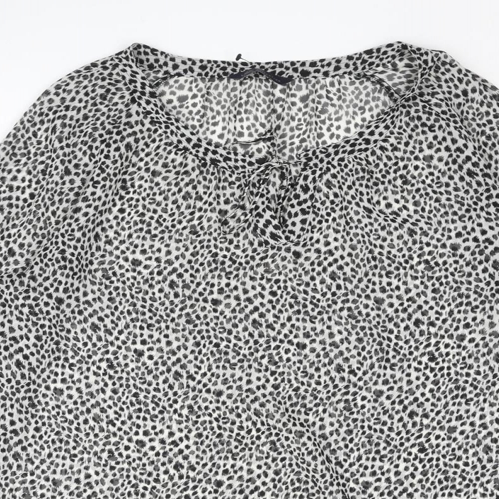 Womens UK Size 10 Marks and Black Basic Blouse