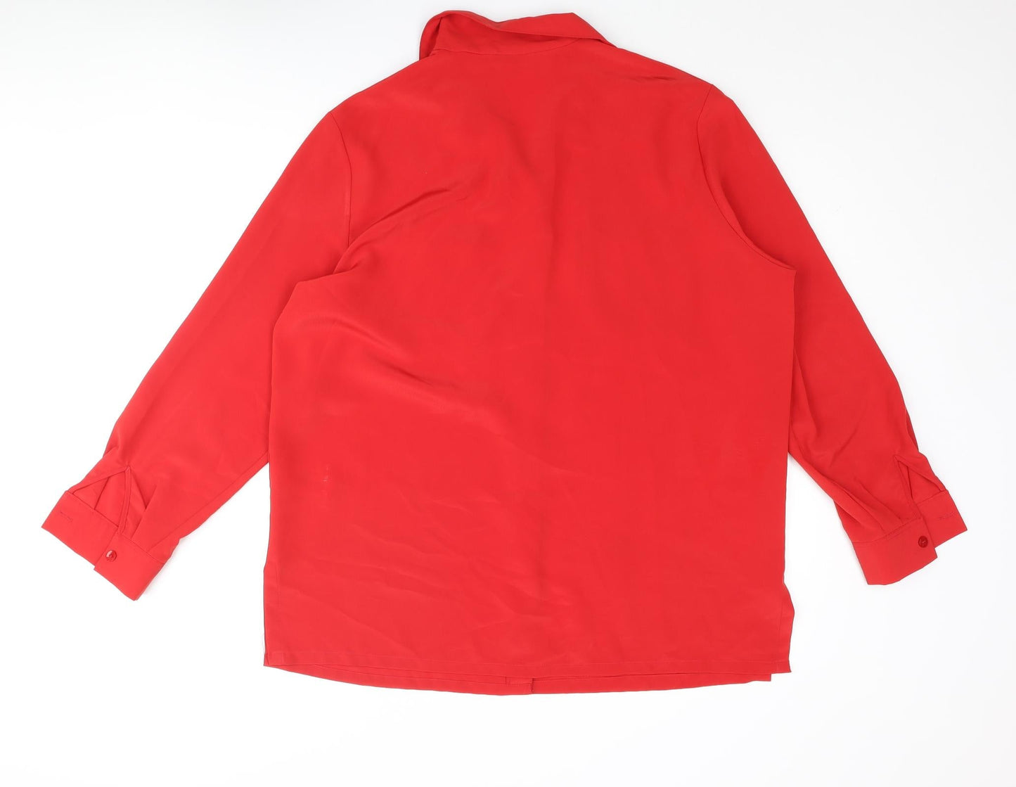 Womens UK Size 16 St Michael Red Basic Button-Up